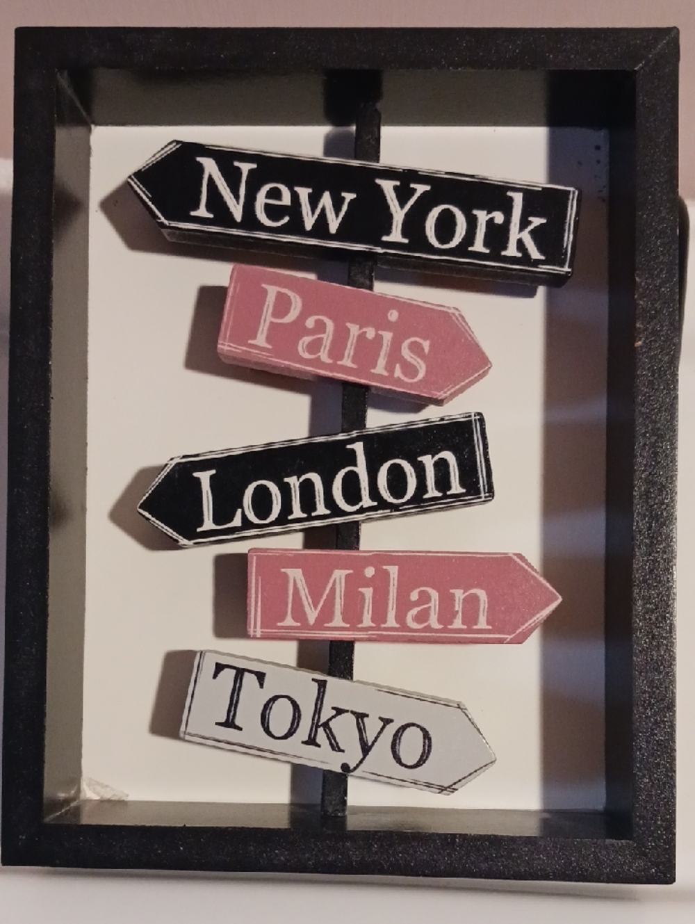 Ashland Black Framed Cities 🗽New York Paris London Milan Tokyo Plaque - Picture 1 of 5